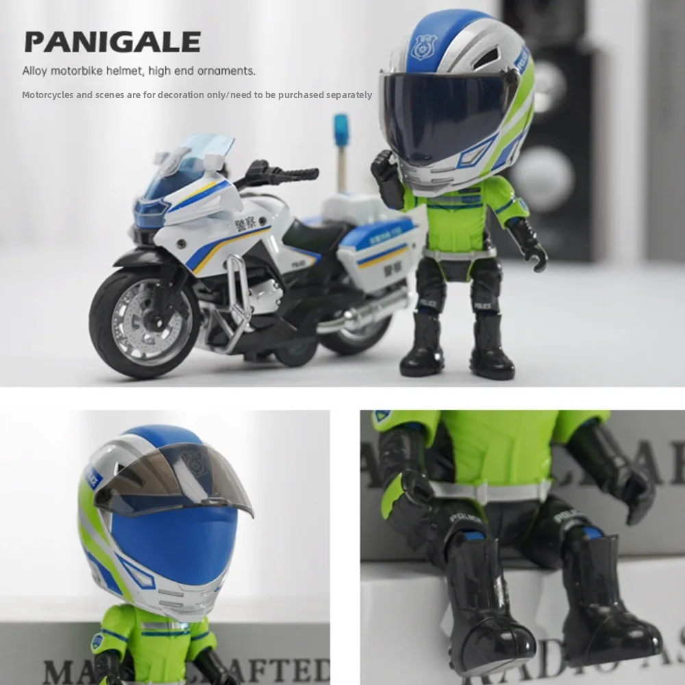Transforming Helmet Simulated Motorcycle Rider Doll Action Figure Movable Limbs Alloy Motorcycle Helmet Toy Cool Joint Mobility