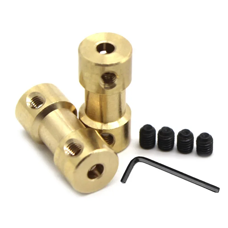 Shaft Coupler Shaft Connector Rigid Shaft Coupler Rigid Flange Coupling Brass Rigid Motor Shaft Coupling Coupler Motor Transmission Joint Connector Sleeve Adapter 2mm 2.3mm 3mm 3.17mm 4mm 5mm 6mm