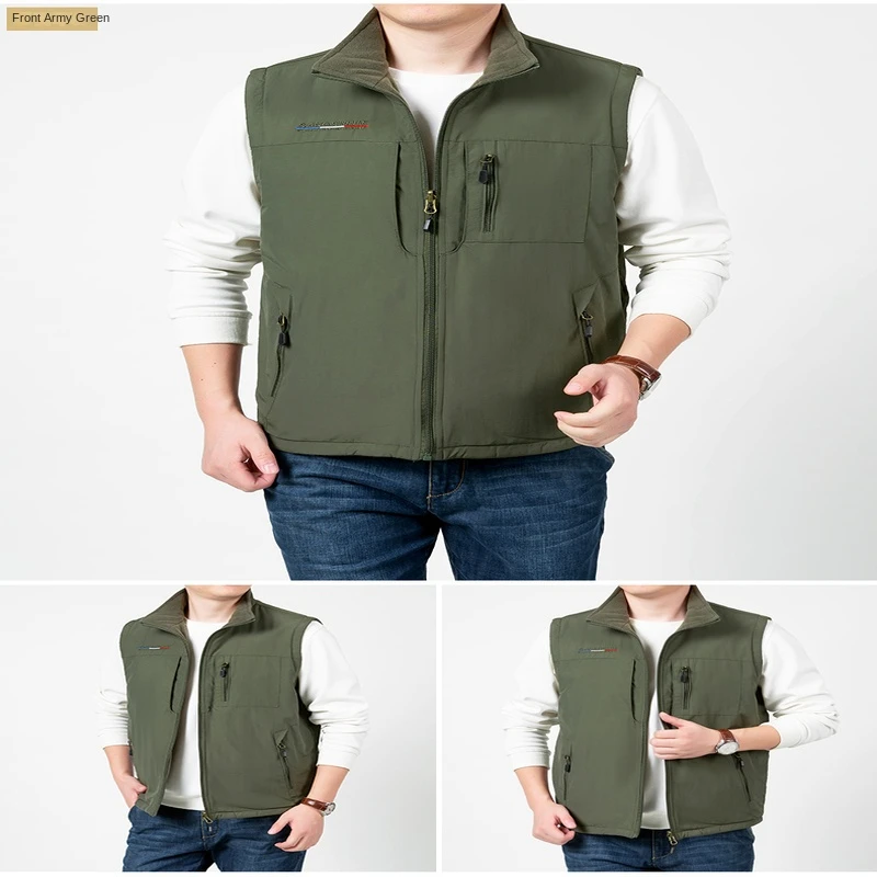 Autumn Men's Clothing Free Shipping Tactical Vest New Sets MAN Winter Multi-pocket Denim Jackets Sleeveless Jacket Fishing Work