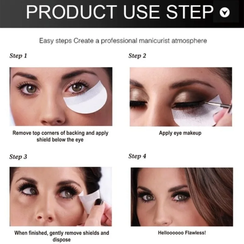 20/50/100pcs Eyeshadow Stencils Lint Free Under Eye Eyeshadow Gel Pad Sticker Eye Makeup Tools Makeup Stickers Tape eyeshadow protector tape