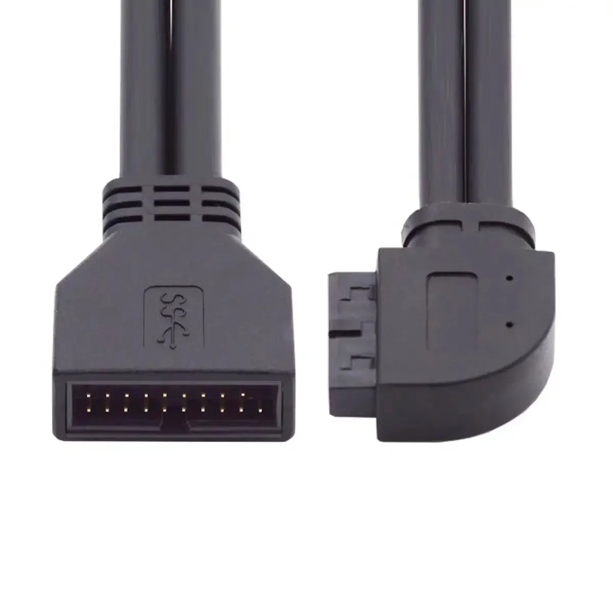 Nuevo Panel frontal 19P Cable de extensión macho a hembra ángulo de placa base de 90 grados Cable frontal USB 3,0 IDC macho a hembra 20P
