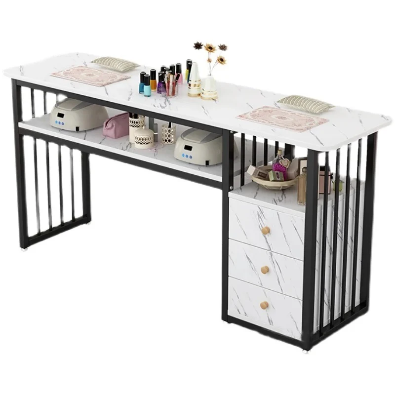 

Nordic Manicure Table and Chair Set Salon Furniture Modern Minimalist Single Double Nail Tables Professional Manicure Table U
