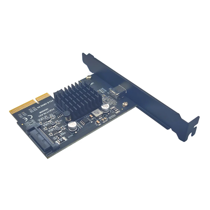 Description Picture 3 of itemUSB 3.2 GEN2*2 20Gbps PCIE Card PCI Express 3.0 X4 to TYPE C Expansion Adapter PCI-E USB C Riser SATA Power 1 Port TYPE-C for PC