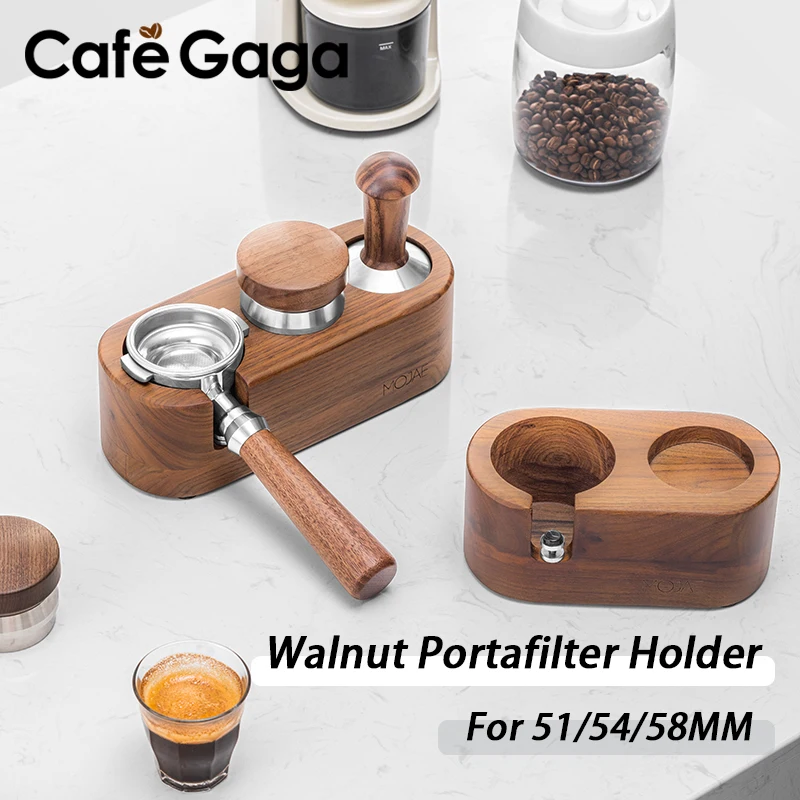 

Coffee Tamper Stand Portafilter Holder 51MM 54MM 58MM Walnut Distributor Mat Espresso Rack Coffee Maker Tool Barista Accessories