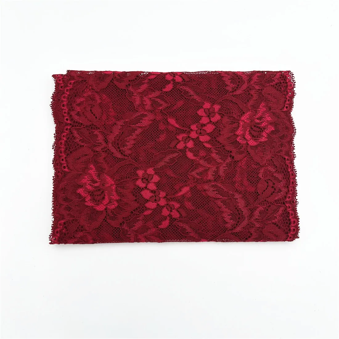 3y/lot Width 7 5/8 inch (19.50cm) Red Elastic Stretch Lace Trim 6