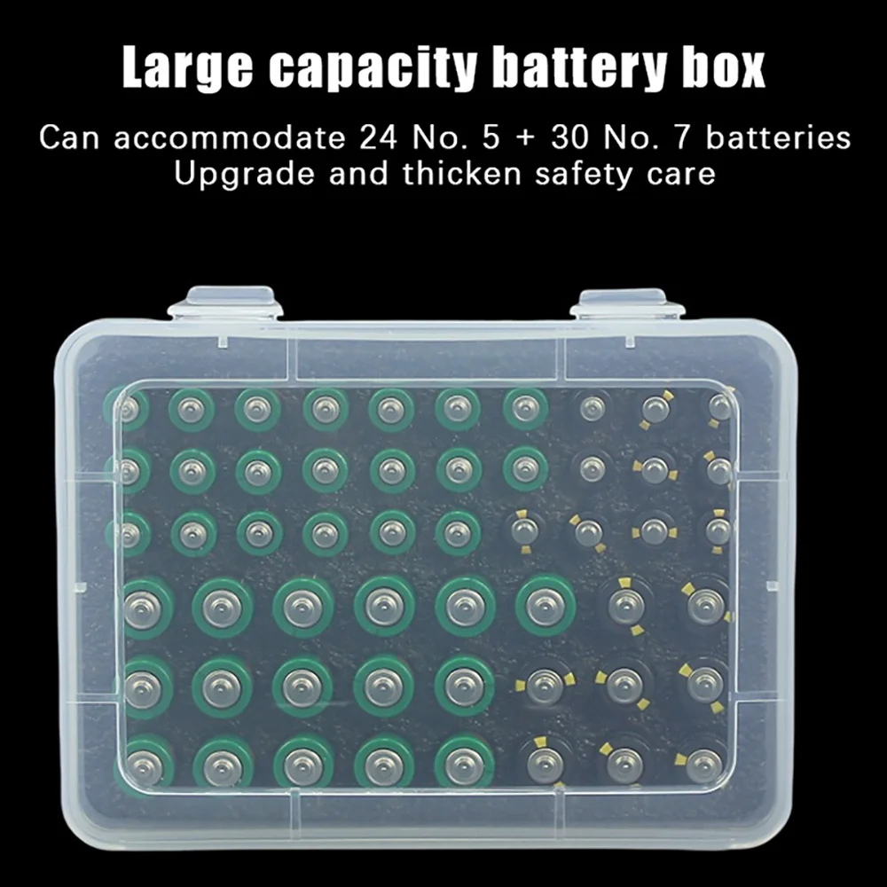 No.5/7 Battery Box Holds 54 Slot AA AAA Battery Storage Organizer Case Holder for Home Garage Drawer Protect Battery Storage