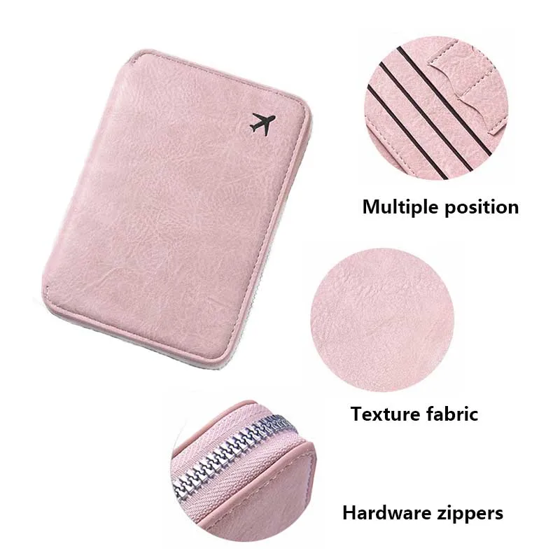 Zippered ID Passport Case Large Capacity Ticket Organizer Card Case Travel Passport Holder Passport Wallets Travel Accessories