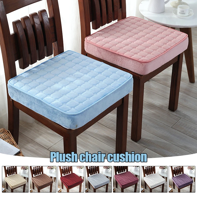 

Buttock Sponge Pad Velvet Office Home Chair Seat Stool Cushion Thicken Antislip Stool Dining Chair Cushion Non-Slip Winter