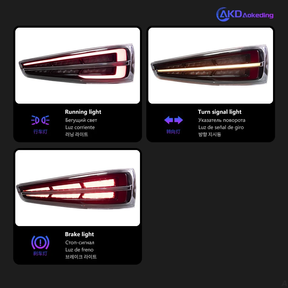 超美品　アウディQ3、RSQ3用LEDテールランプ AKD 車のライトアウディ Q3 テールライト 2013-2019 アップデート