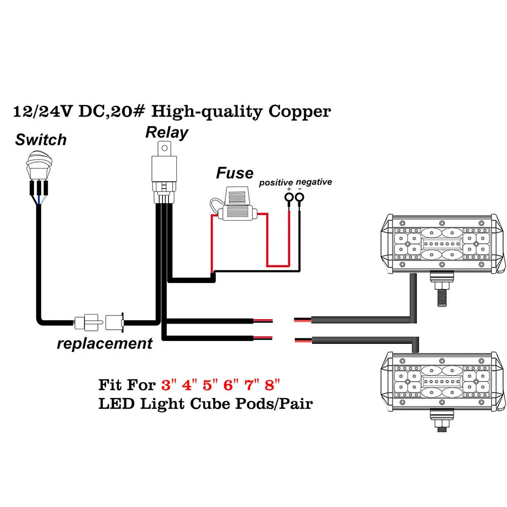 Relay Switch Control Wiring Harness Universal Car LED Work Light Bar Wiring Harness Relay Kit Safety Protection Auto Accessories images - 6