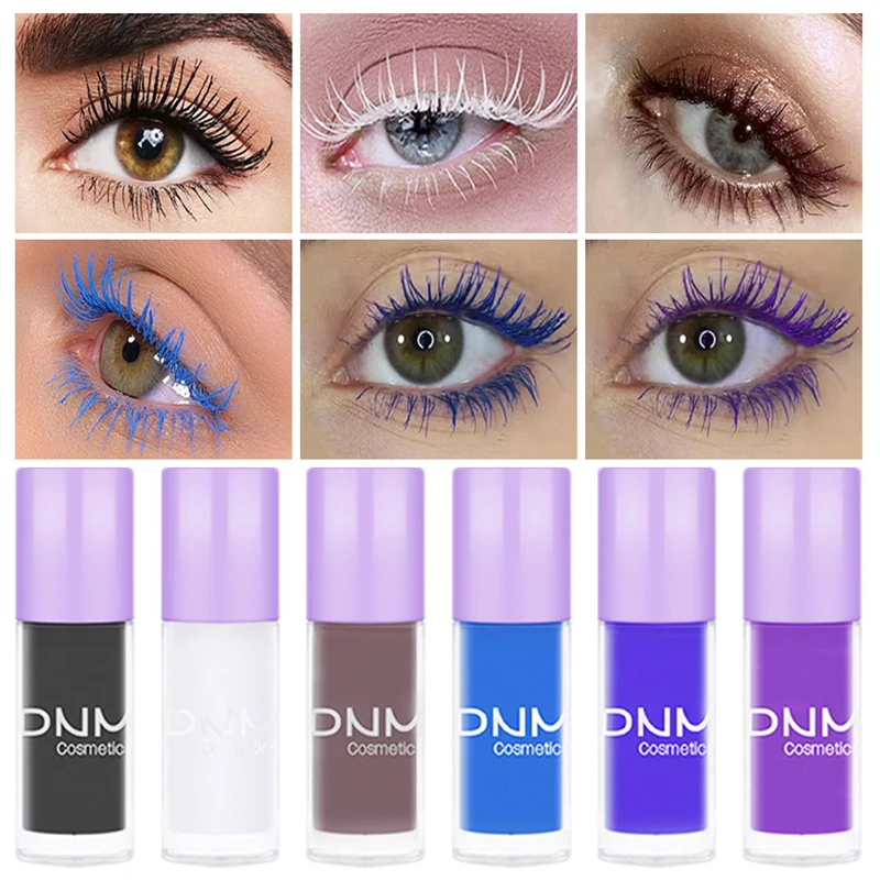 ærme tekst Optøjer DNM Color Mascara Eyelashes Curling Extension Purple Blue White Mascara  Non-smudge Fast Dry Long-lasting Holiday Party Makeup - AliExpress