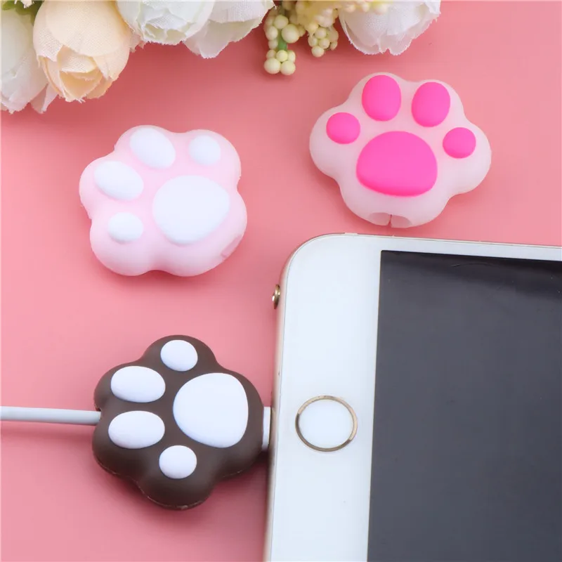 Cable Protector Cat Paws Charger Protector Cable Winder Organizer Data Line Cord Protective Cover For iPhone cable protector cable wire protector cable organizer charger protective cover charger protector charger protective case