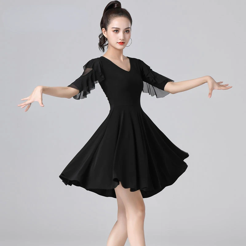 National Standard Dance Dress Latin Dance Social Dance Costume Performance Practice Big Swing Dress Jitba Dance