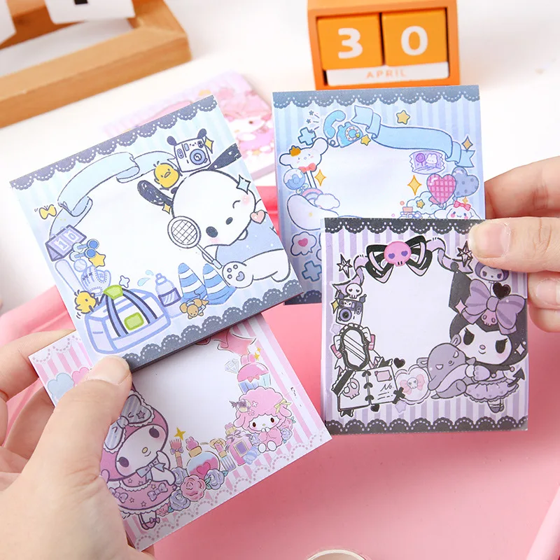 

Sanrio New Notepad 12/24pcs Hello Kitty Melody Kuromi Picocco Lovely Notebook Memo Message Student Stationery Gift Wholesale