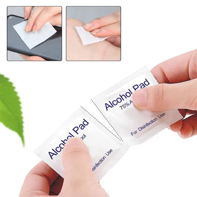 10/100Pcs Car Detailing Disposable Alcohol Disinfection Cotton Pad Wash Care Phone Cleaning Wiper Screen Glasses Cleaning Cotton 2