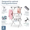 Premium SureGrip 3 Tier Indoor and Outdoor Clothes Drying Rack, Lightly Textured Non Slip Rungs, 69 Ft 2