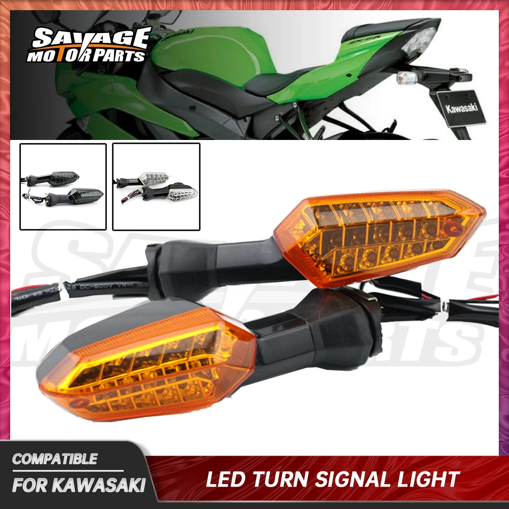 

Rear LED Turn Signal Light For KAWASAKI NINJA ZX6R 1000 650 400 300 250 ER-6N ER-6F Motorcycle Parts Indicator Lamps Blinker