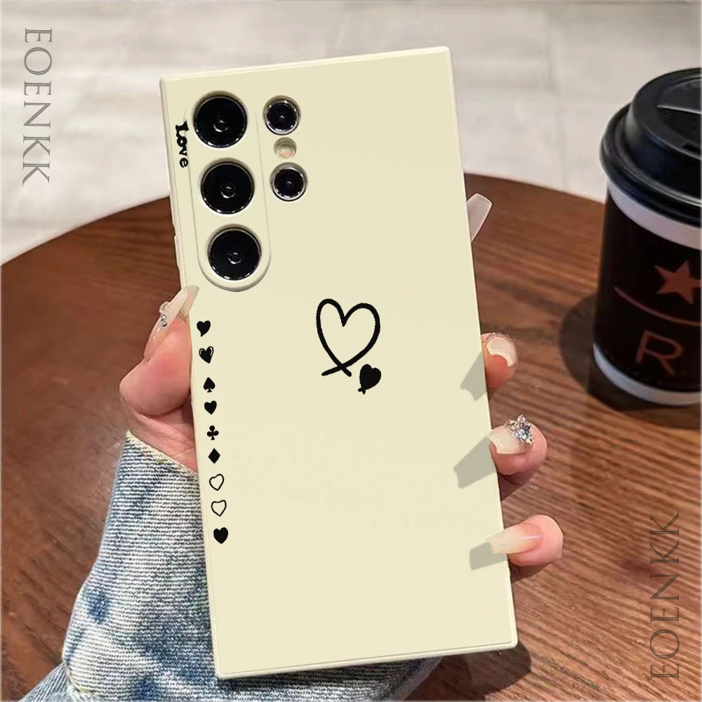 Elegant Black Heart Silicone Case – Slim Fit, Anti-Drop TPU Protection, Stylish Gift