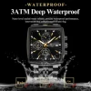 POEDAGAR Business Men Clock Waterproof Luminous Calendar Chronograph Square Man Watch Stainless Steel Quartz Men's Watches Reloj 3