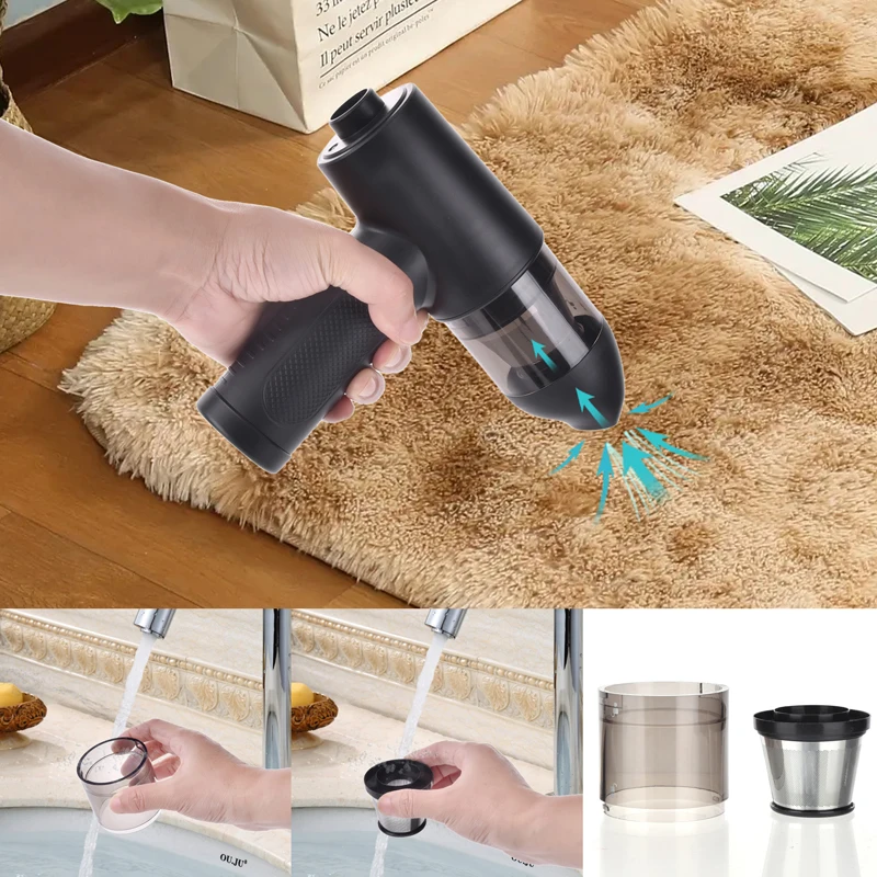 Portable Compressed Air Duster 2 in 1 Air Blower & Vacuum Cleaner with LED 7500mAh Cordless Duster Blower for Keyboard Computer