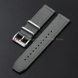 High - Quality Nylon Canvas Watch Strap - Soft, Sporty, Waterproof Bracelet - 22mm (Grey)