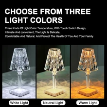 

Touch Sensor Romantic Night Lamp LED Diamond Crystal Projection Desk Lamp USB Charging Restaurant Decoration Table Lighting