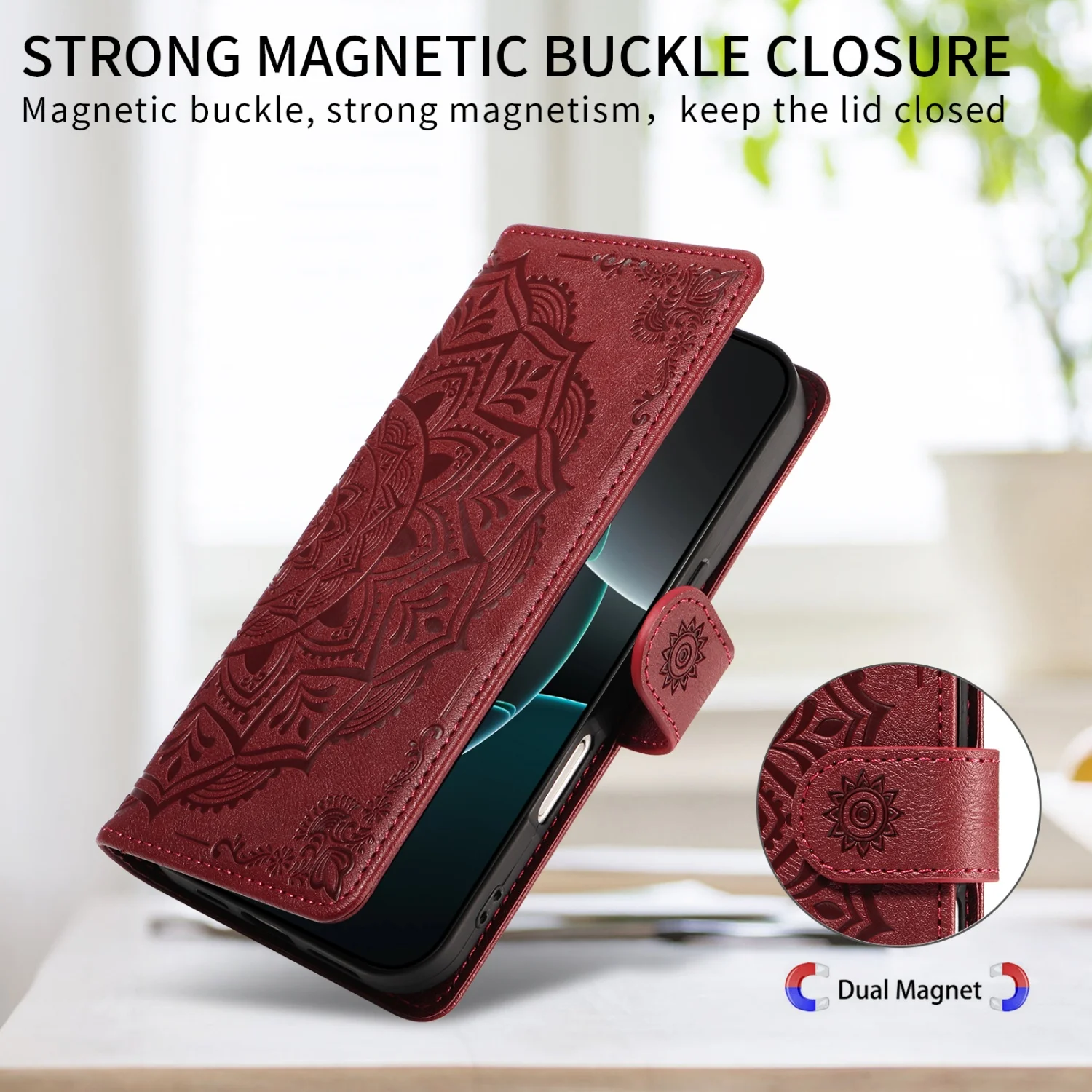 Premium PU Leather Flip Wallet Cover - Luxury Holder Case