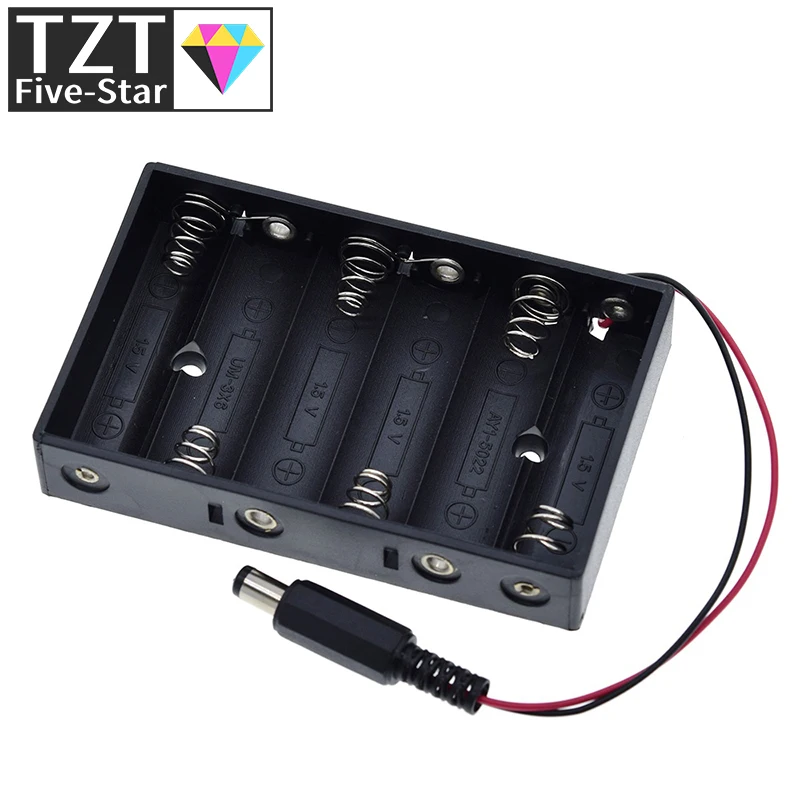 1/3 Stück Batteriehalter für 6 AA-Batterien, Aufbewahrungsbox mit DC2.1-Stromanschluss für Arduino