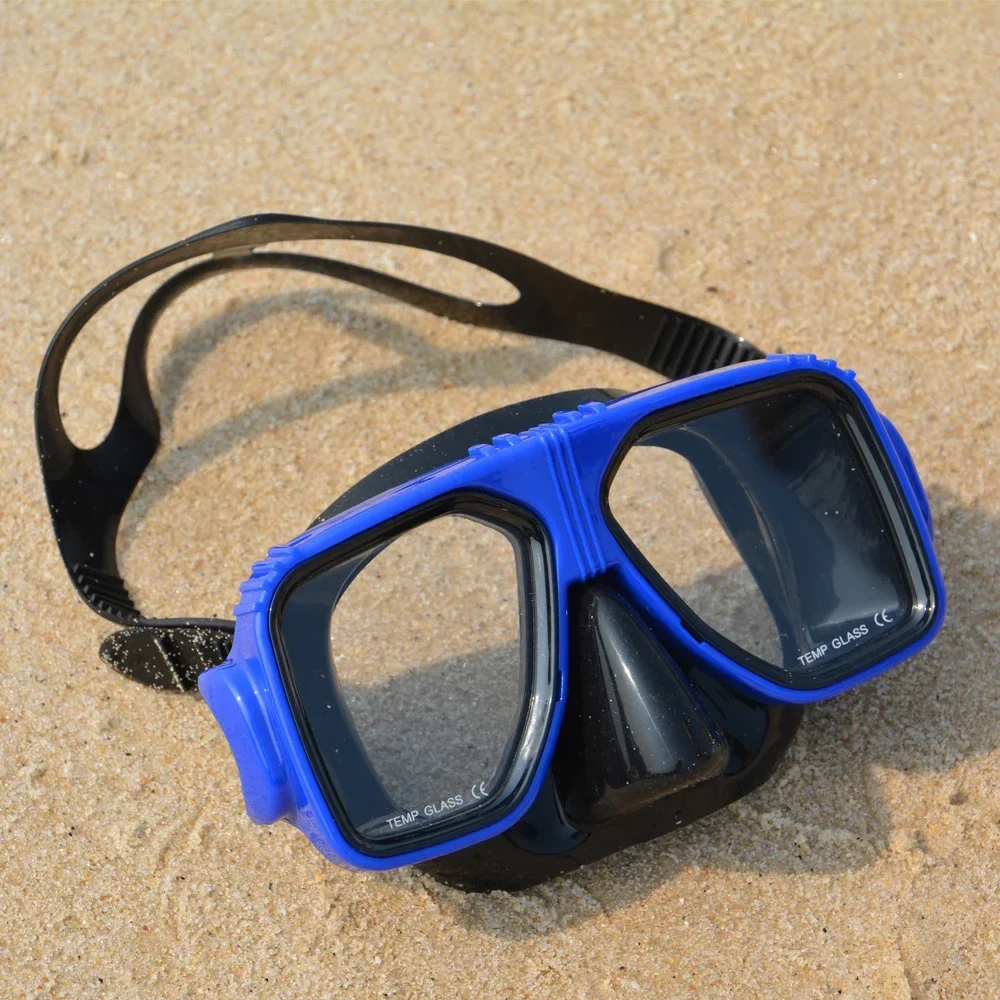 Scuba Diving Mask Black Underwater Dive Freediving Goggles Tempered Glasses with Adjustable Strap Antifog