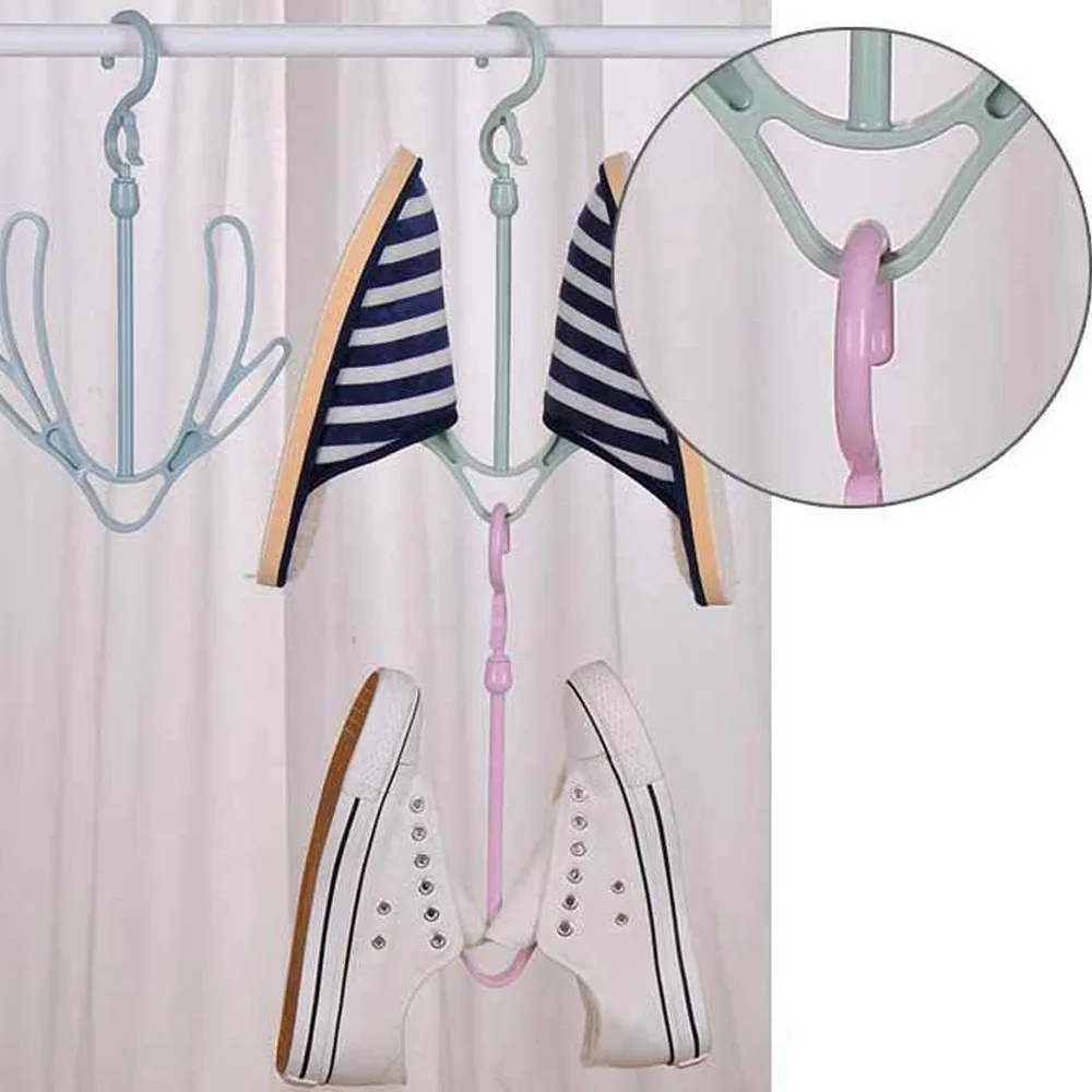 5Pcs Shoe Rack Hanging Shoe Rack Sun Hanger Hook Plain Windproof