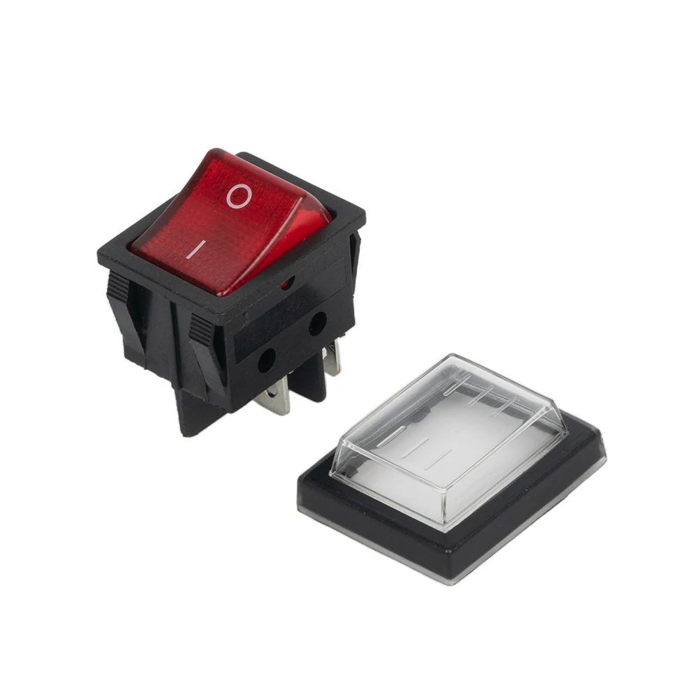 

KCD4 RED 2 Position 4 Pins Power Pump ON OFF Illuminated Rocker Switch 16A 250VAC / 20A 125VAC For Commercial Appliances