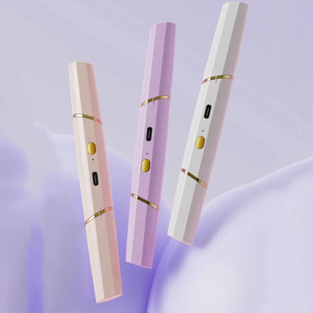 휴대용 전기 제모기 립스틱 모양 배터리 구동 복숭아털 제거기 방수 안전 콧수염 면도기 볼살 제거기