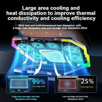 D13 Semiconductor Game Laptop Cooling Pad 8 Angles Adjustable Foldable LED Screen Notebooks Cooler Bracket For 12-21'' Computer 2