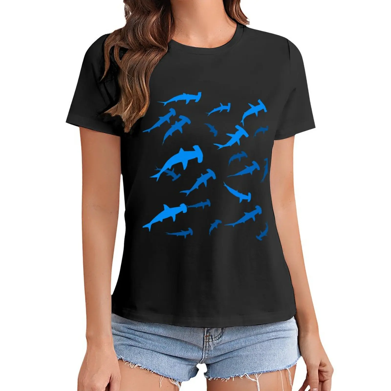 Hammerhead Shark T-Shirt tees blanks customizeds white t shirts for Women