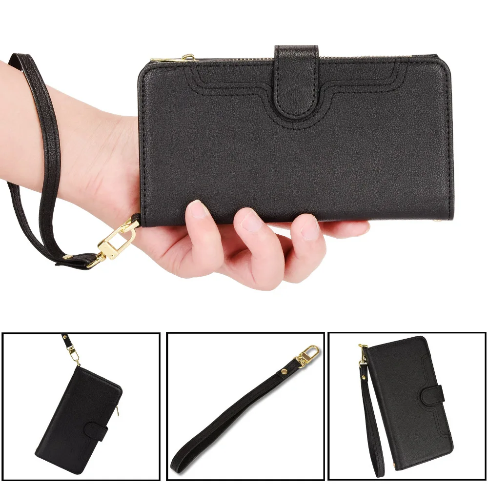 2024 Muslimah Nappc. C. C. C. 6 Slot Multi-Card Custodia A Portafoglio Con Cerniera In Pelle Di Lusso Per Samsung Galaxy Z Fold 2 5G Z Fold2 Supporto 