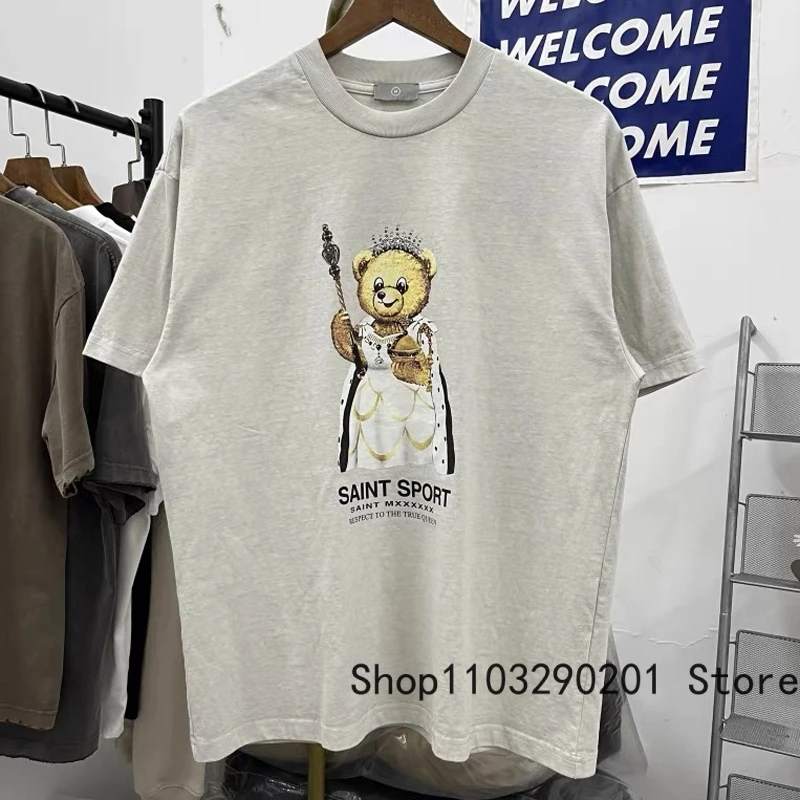 

Japan Harajuku Style Little Bear Princess Magic Stick Printed Short Sleeve T-shirt Men's Women's Clothing Real Picture