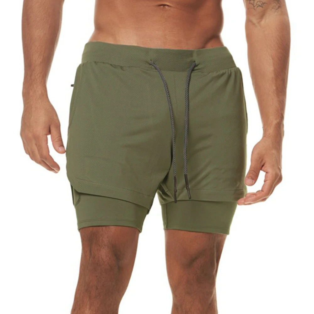 Extra 5XL Plus Size Mens 2 IN 1 Workout Fitness Shorts Double Deck Breathable Jogger Gym Bodybuilding Quick Dry Running Shorts 3