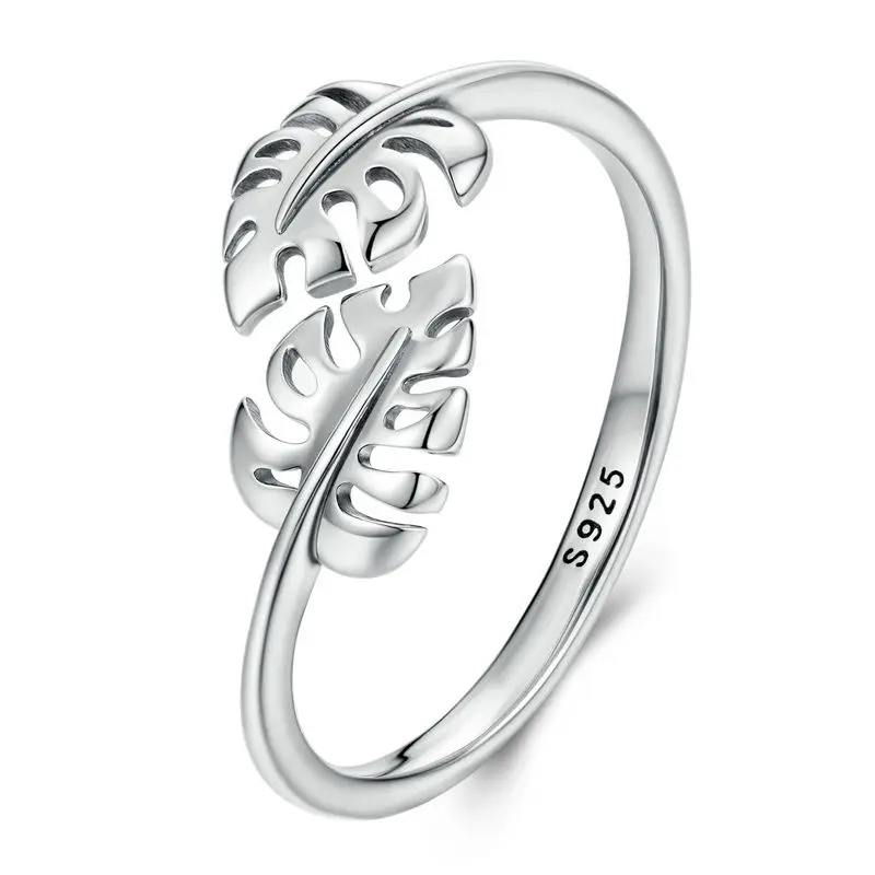 Elegant Adjustable Sterling Silver Zircon Open Ring