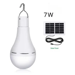 Solar-Powered Emergency Outdoor Camping Light with Panel (7W with 1W panel)
