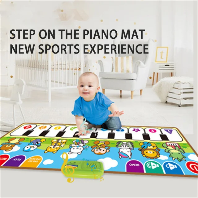 Kids Music Mat Floor Piano Keyboard Mat Baby Music Blanket Touch Play Mat Early Educational Toys for3 4 5 6 Years Old Girls Boys 4