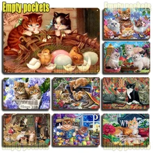 

Vintage Funny Easter Cat Tin Signs Wall Decor Funny Decoration for Home Kitchen Bar Room Garage Vintage Retro Metal Tin Signs