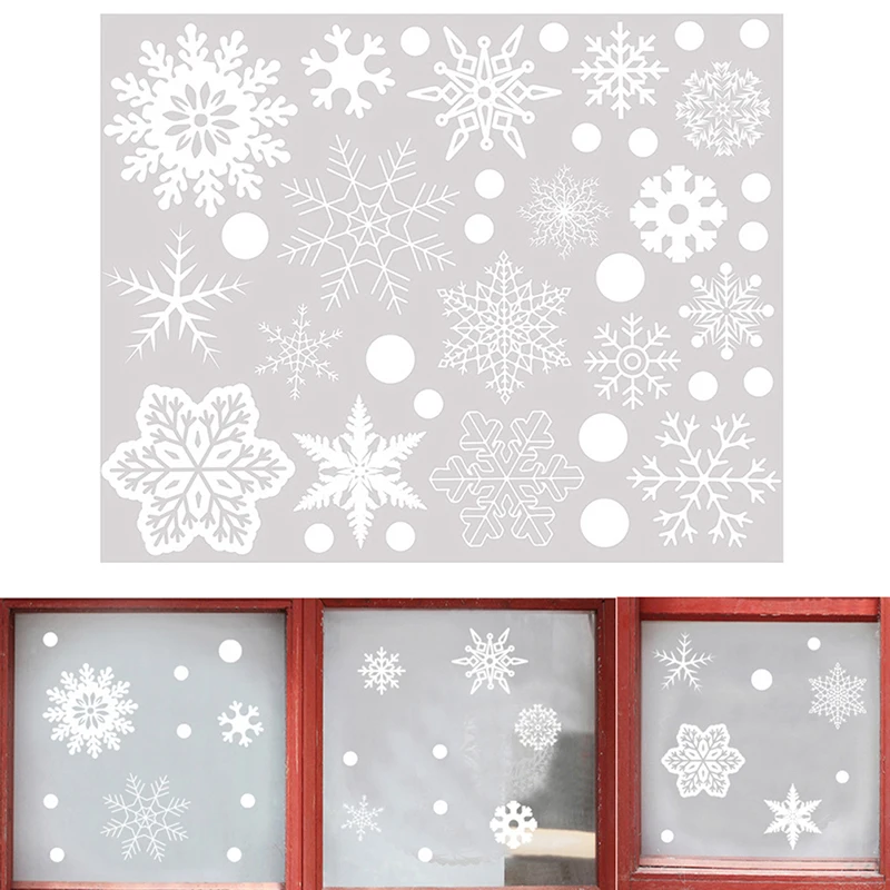 Christmas 37pcs Glitter Snowflake Clings Window Film Glass Sticker Static Decal window film window tint sticker adhesive vinyl stickers