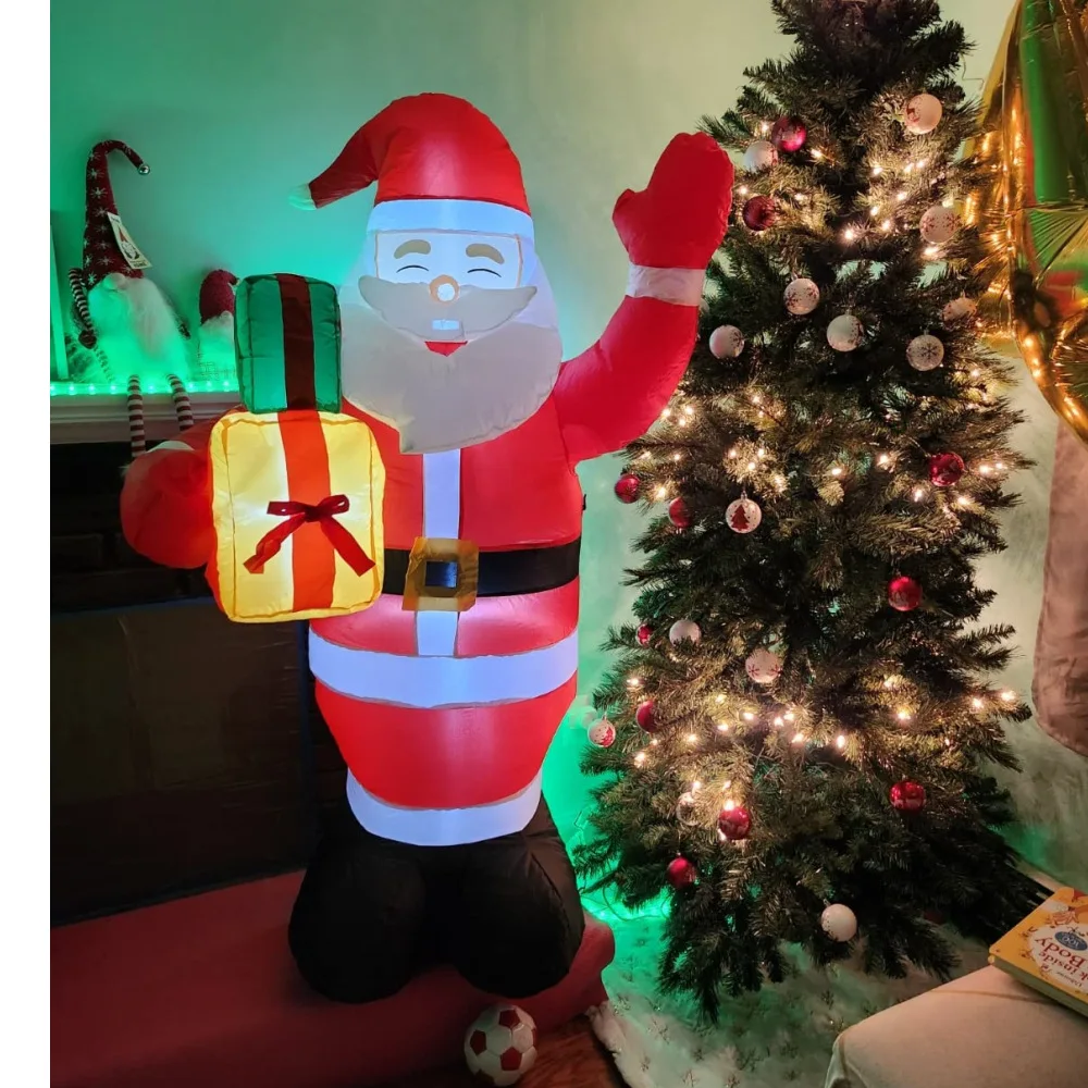 Inflatable Decoration 1.5M/5FT Christmas Inflatable Santa Claus Outdoor Decoration for Yard Garden Lawn