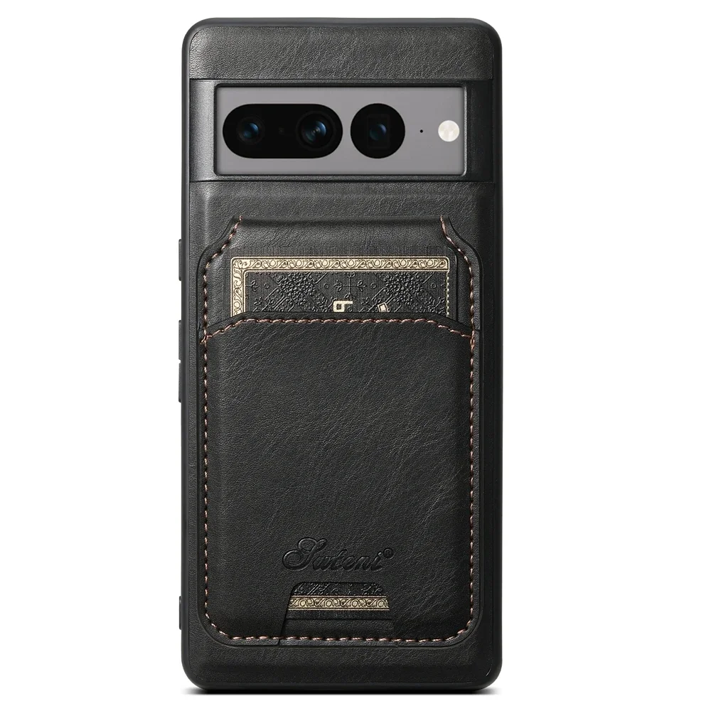 Dual Function Leather Wallet Case with MagSafe - Magnetic Phone Cover & Card Holder