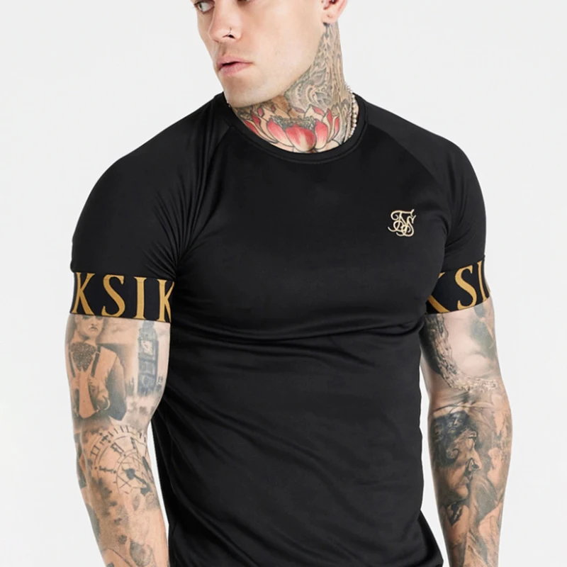 

2022 new Casual T Shirt Men Sik Silk Brand Summer Breathable Embroidery Siksilk Tshirt SlimTops Tee Fashion Clothing