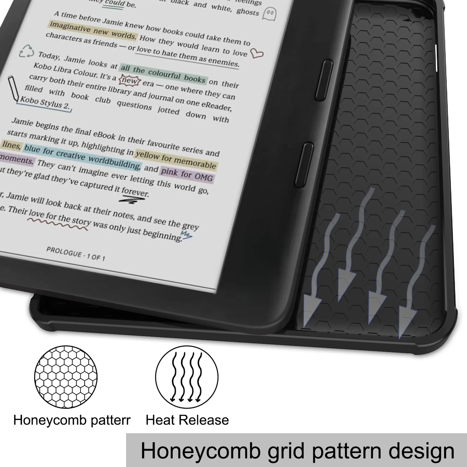 Für Kobo Libra Farbtablet-Hülle TPU Softshell Lederhülle – Detail 4