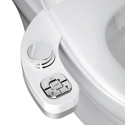 SAMODRA Premium Button Bidet - Non-Electric Self-Cleaning Dual Nozzle Fresh Water Toilet Seat Attachment (3-8 FR ES NL Europe)