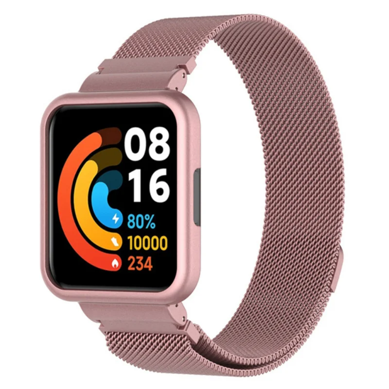 Redmi Watch 2 Lite 용 WatchBand Redmi Watch3 용 스마트 마그네틱 팔찌 활성 손목 밴드 금속 케이스 보호대 커버 범퍼