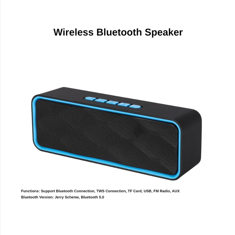 

Mini Soundbar Sound Speakers Small Steel Cannon Outdoor Portable FM Radio TWS AUX Subwoofer Plug-InTF Wireless Bluetooth Speaker