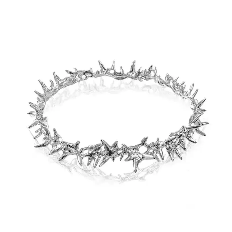 Thorn Crown Punk Gothic Headwear Unisex Cosplay Metal  Hip Hop Imperial Crowns Silver Color Jewelry Birthday Gift Accessories